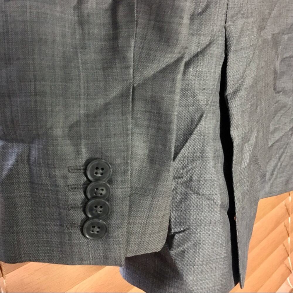 Classic Solid Gray Wool-Blend Suit Jacket - image 7